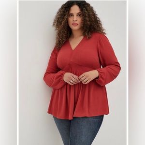 Torrid, Plus Size 3X, Esther Babydoll Top, NWT